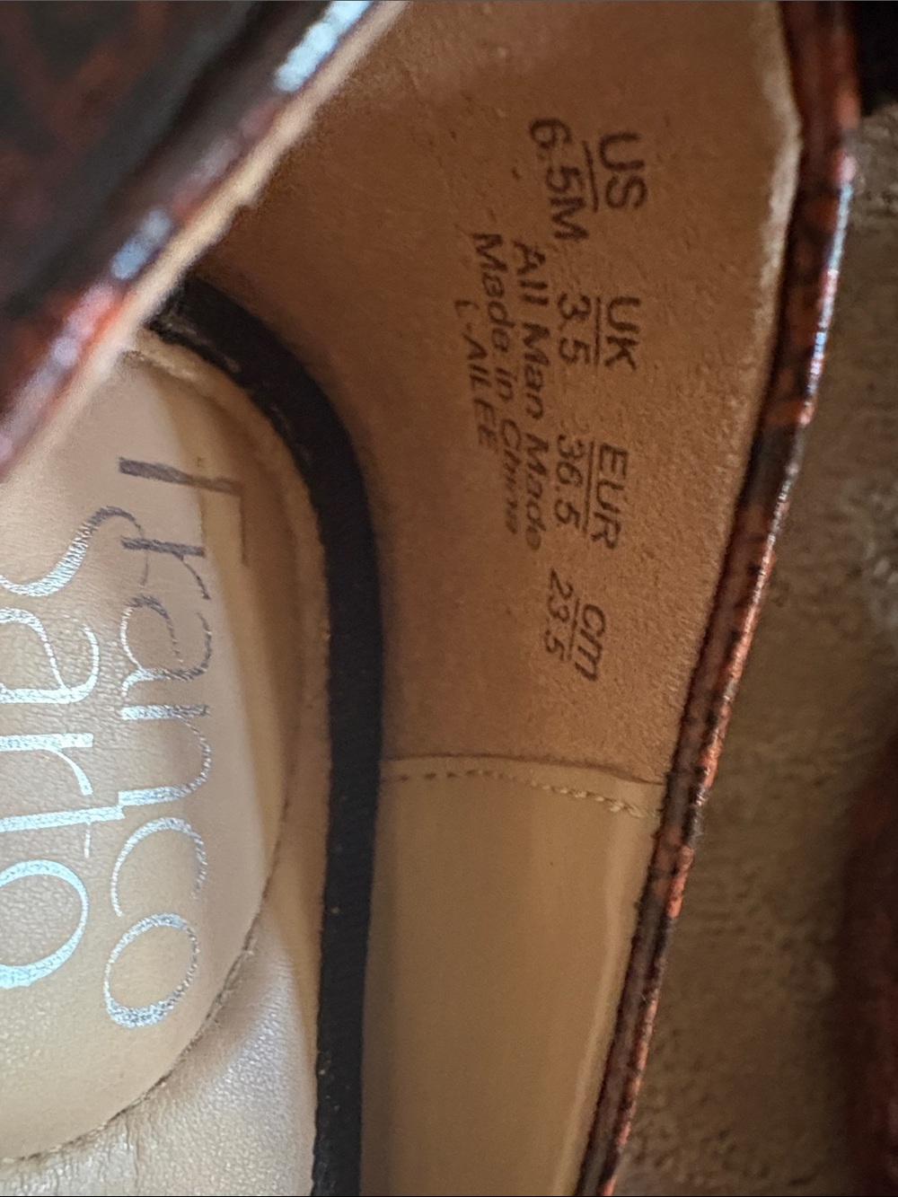 Franco Sarto Snake Print Flats 6 1/2 - Picture 5 of 5